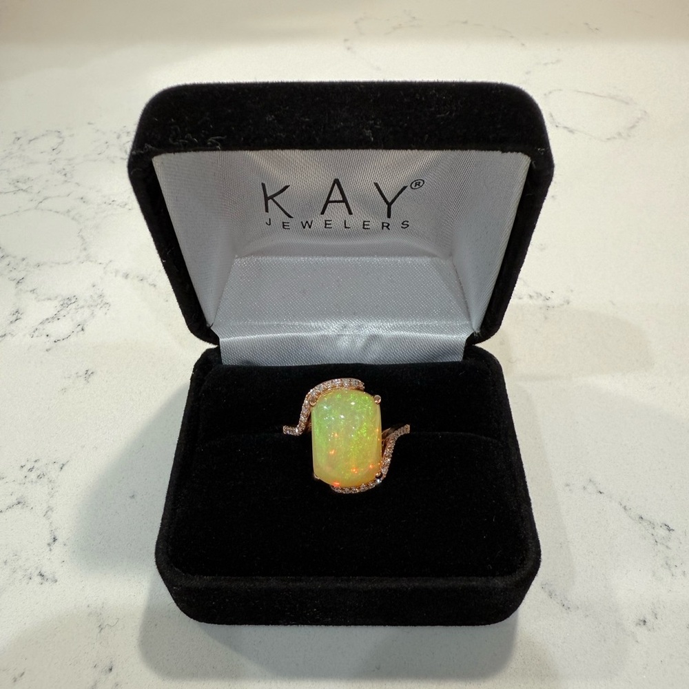 Le Vian Opal With Diamonds Strawberry Gold Ring